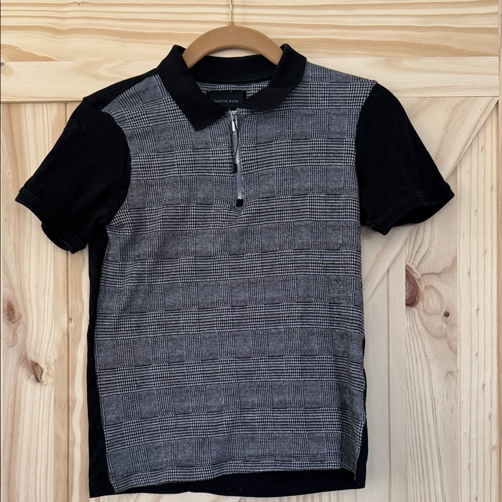 🎉3 for $10 Cactus Boys Black and Gray Polo Shirt